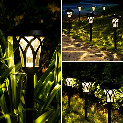 GIGALUMI Solar Pathway Lights Outdoor, Metal Glass & ABS Landscape Lights - Image 2