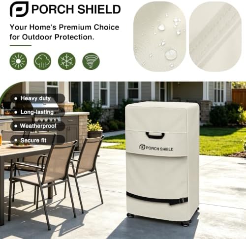 Porch Shield 40 inch Outdoor Smoker Cover 24W x 18D x 40H inch, Beige - Image 6