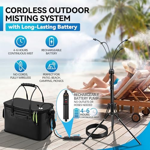 Portable Misting System, 20L Bucket Stand Mister with 5.2FT Adjust Height - Image 4