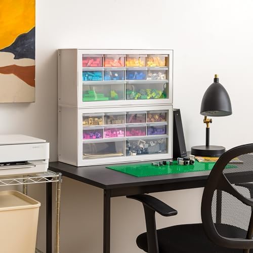 IRIS USA 10-Drawer Organizer, 2 Pack, Makeup Tool Craft Storage, White - Image 5