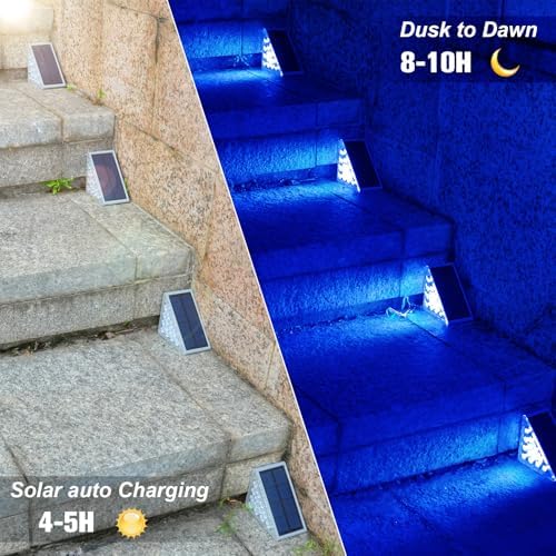 VOLISUN Solar Stair Lights 6 Pack, Solar Step Lights Outdoor Waterproof - Image 2