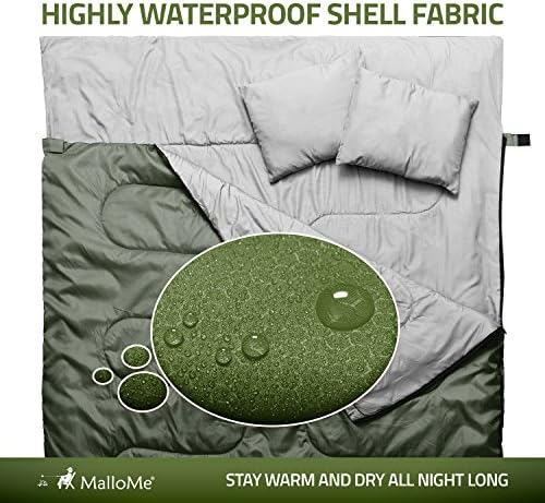 MalloMe Sleeping Bags for Adults Cold Weather & Warm - Backpacking Camping Sleeping Bag for Kids 10-12, Girls, Boys - Lightweight Compact Camping Essentials Gear Accessories Hiking Sleep Must Haves - Image 5