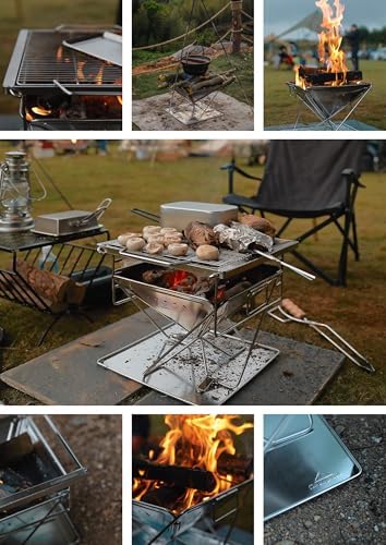 CAMPINGMOON Medium Portable Fire Pit Grill Wood Burning MT-035 - Image 5