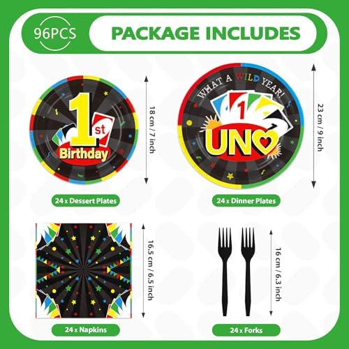 96Pcs Card Game 1st Birthday Game Night Party Decorations Serves 24 - Image 5