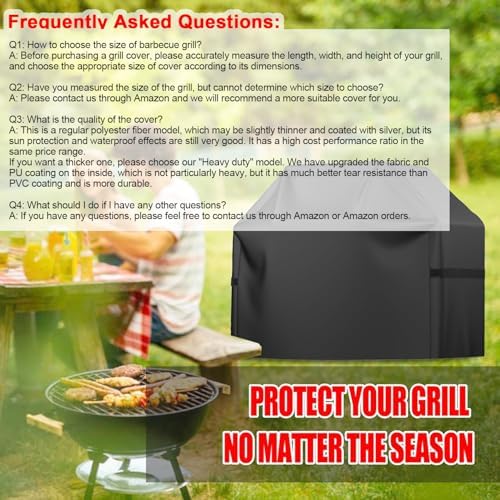 Grill Cover, 58 inch Heavy Duty BBQ Gas Grill Cover for Outdoor Grill, Waterproof, Weather Resistant, Anti-UV, Rip-Proof, Fade Resistant Barbecue Cover with Hook-and-Loop Straps for Most Grills - Image 7