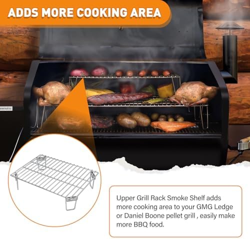 Grills Upper Rack for Green Mountain Davy Crockett Grill, Heavy-Duty Stainless Steel Grill Warming Rack Accessories, GMG-6016 Replacement Parts for GMG Trek Pellet Grill, Adding More Cooking Space - Image 5