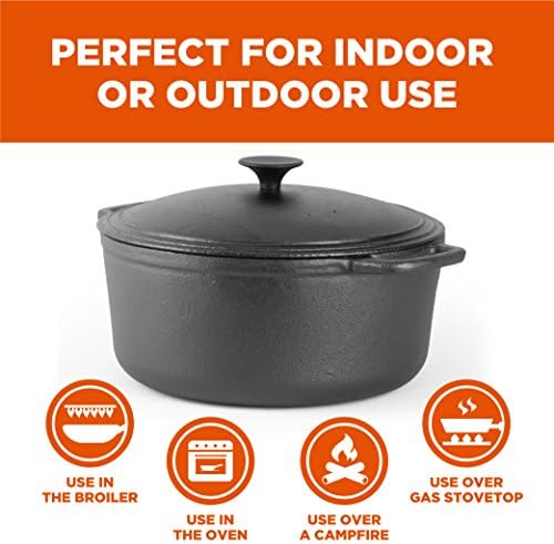Commercial Chef 6.6-Qt. Dutch Oven, Pre-Seasoned Cast Iron, CHCI660 - Image 3