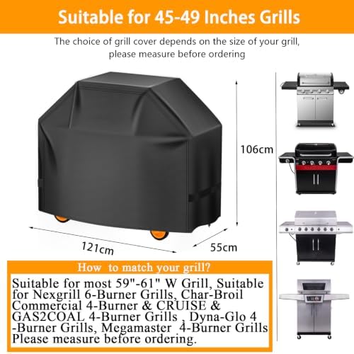 Aoretic Grill Cover, 48 inch BBQ Gas Grill Cover for Outdoor Grill, Grill Cover Barbecue Waterproof, Anti-UV for Weber Char-Broil Monument Nexgrill Spun Charbroil - Image 2