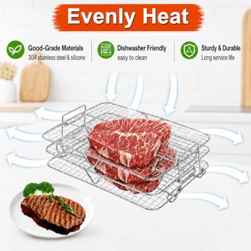 Air Fryer Rack Compatible with Ninja Foodi Grill XL FG551 IG601 IG651 - Image 6