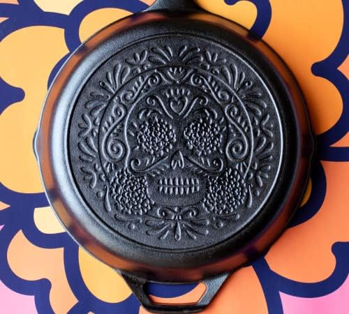 Lodge Pre-Seasoned Cast Iron Skillet, Sugar Skull, 10.25 Inches - Image 6