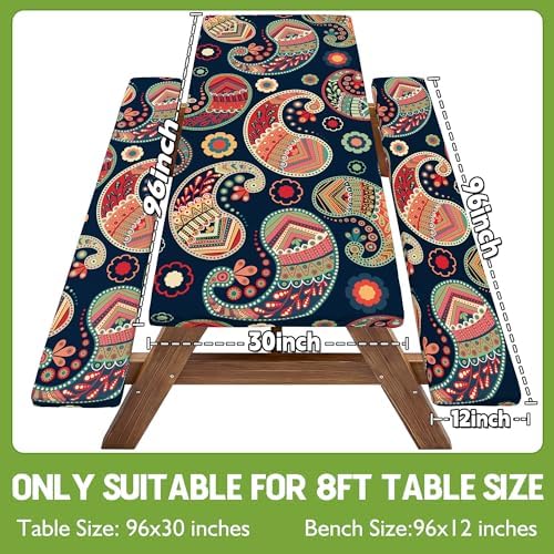 Picnic Table Cover with Bench Covers Table Cloth Tablecover Camping Essentials Camp Must Haves Camper Gear Outdoor Accessories River Water Motorhome Trailer Tent Rv Car Travel Activities Accessary Set - Image 2