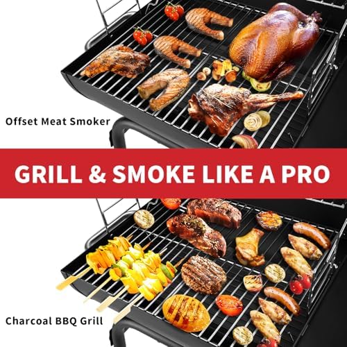 Kendane Barrel Charcoal Grill, Large Charcoal Grills with Side Shelf - Image 2