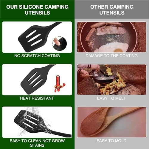 Wesqunie Silicone Cooking Utensils Set, Cookware Set for Outdoor Camping - Image 3