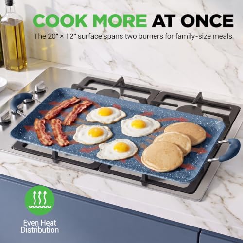 NutriChef Double Burner Griddle | Flat Top Griddle for Stove Top - Image 5