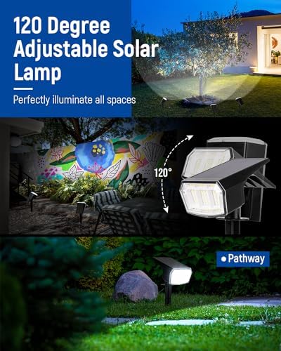 AUDERWIN Solar Spot Lights Outdoor Waterproof, 10 Pack, Cool White - Image 3
