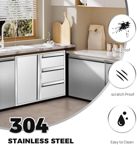 Karpevta Outdoor Kitchen Drawer Combo 27.8"x21.7"x19.4" Triple Drawer - Image 3