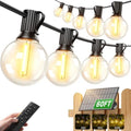 OHLUX 60FT Solar Globe String Lights Outdoor, Shatterproof Solar Patio Lights with Remote, 27 Dimmable LED Filament G40 Bulbs, 2200K Soft Warm White Edison Hanging Light for Outside Backyard Deck by OHLUX-YourIndoorOutdoorSpaceLightingPartner