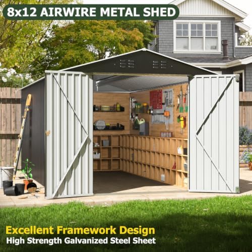 AirWire 8x12 FT Outdoor Storage Shed - Image 6