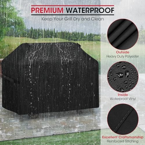 Unicook Grill Cover Heavy Duty Waterproof 65 Inch, Fade Resistant BBQ Cover - Image 5