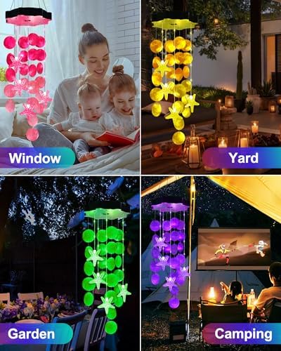 Toodour Solar Wind Chimes for Outside, Gifts for Mom Grandma Women Girls - Image 6