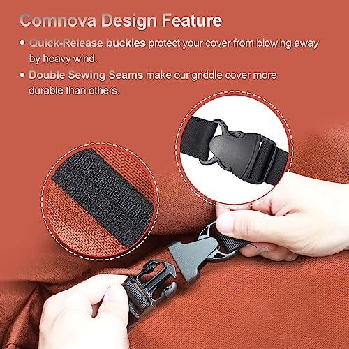 Comnova Griddle Cover for Blackstone Griddle Without Hood 36 Inch - 600D Flat Top Grill Cover for Blackstone 4 Burner Grill, 36" Griddles Cover for Black Stone and FTG600 (with Pole) - Image 6