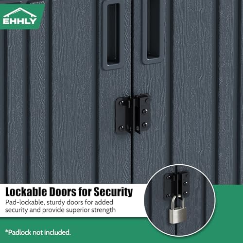 EHHLY Heavy Duty Tall Storage Cabinet Outdoor Weatherproof, 28 Cuft Garage Storage Cabinet with 4 Adjustable Shelves, Lockable Kitchen Pantry Closer Organizer, 31Wx23Lx66H, Sage Grey - Image 3