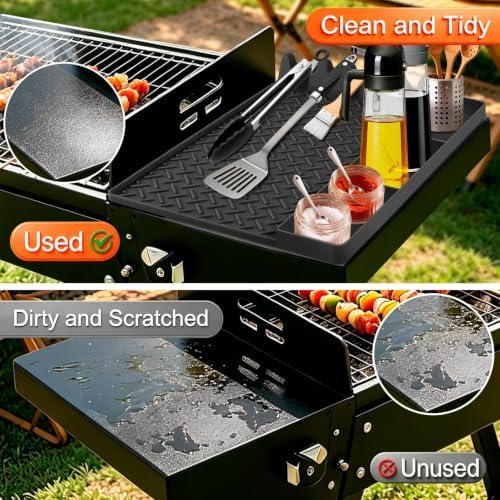 Silicone Grill Mats for Blackstone 16 Inch Griddle Accessories Baking Cooking Kitchen BBQ Must Haves Countertop Weber Traeger Stove Outdoor Camping Lawn Father Dad Chef Men Gifts (Black) - Image 6