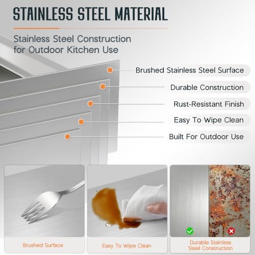 SPECRAFT 28 in Stainless Steel Outdoor Kitchen 3-Drawer & Door Cabinet - Image 6