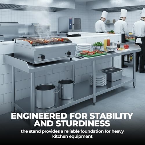 96" x 30" Stainless Steel Equipment Stand with Undershelf NSF - Image 4
