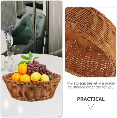 Imitation Rattan Woven Basket 2pcs PP Home Storage Basket Set - Image 3