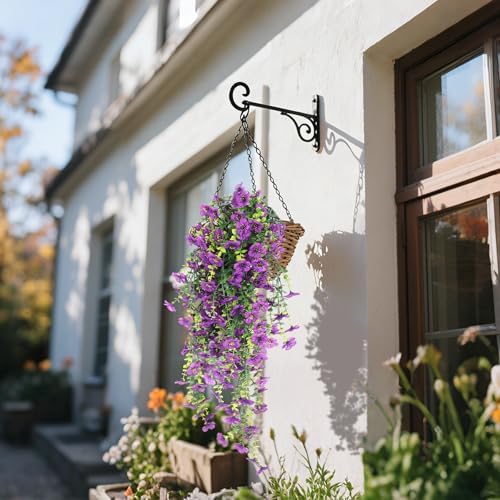 RECUTMS Artificial Hanging Flowers for Outdoors 3 Pack Eucalyptus Leaves - Image 3