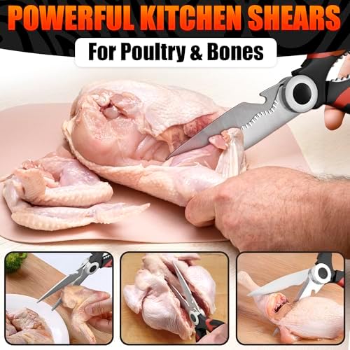 2 Pcs Kitchen Scissors All Purpose Heavy Duty, 5-in-1 - Image 6
