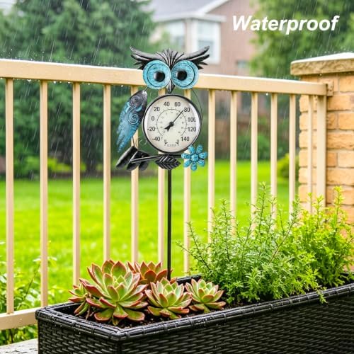 MUMTOP Outdoor Thermometer, Owl Outside Decor for Patio, Yard and Garden - Image 5