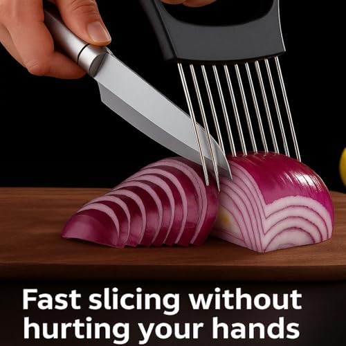 2025 Upgraded Onion Slice, New Stainless Steel Onion Chopper for Slicing, Chopper Slice Assistant Tool, Cutter for Slicing of Meat, Onion, Potato, Tomato Kitchen Gadgets (3) - Image 4