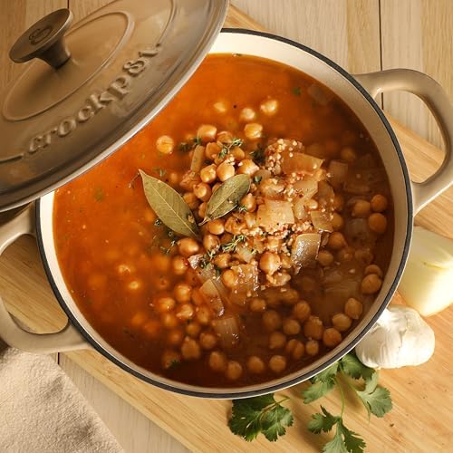 Crock-Pot Artisan 5-Quart Enameled Cast Iron Dutch Oven Pot with Lid, Round, Gradient Taupe, Oven Safe Cookware - Image 4