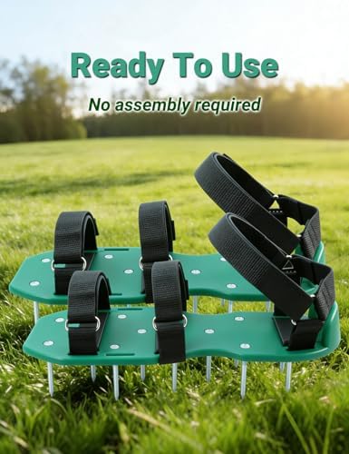 Lawn Aerator Shoes, Soil Aerator Grass Tool with Dual Hook & Loop Straps - Image 4
