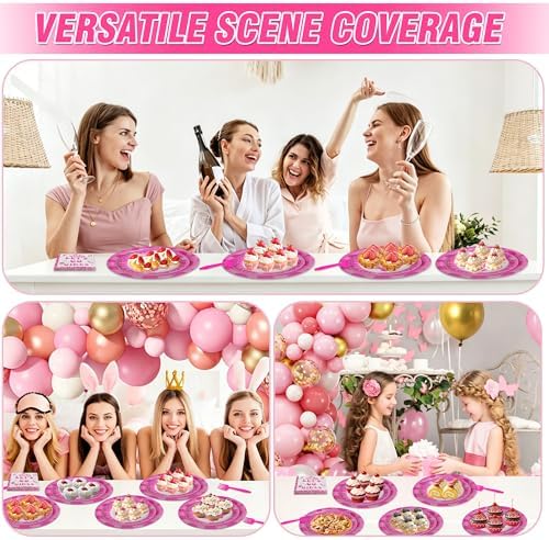 100 Pcs Disposable Let's Go Girls Party Tableware Set for 25 Guests - Image 5