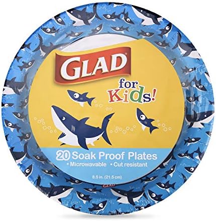 Glad for Kids Disposable Paper Plates, Sharks, 8.5 Inch, 20 Count, 6-Pack - Image 7