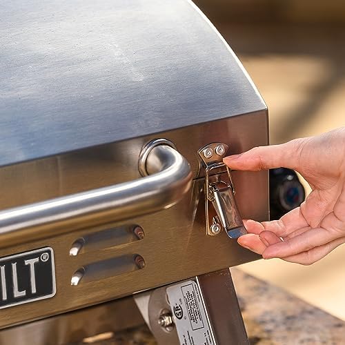 Masterbuilt Portable Propane Gas Grill with Folding Legs, Chrome-Coated Warming Rack and 288 Cooking Square Inches in Stainless Steel, Model MB20030819 - Image 6