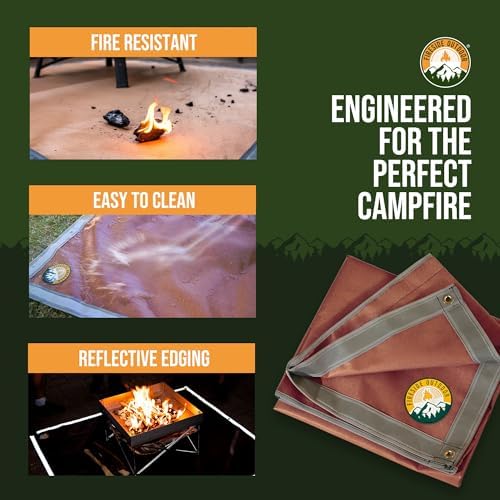 Fireside Outdoor Portable Fire Pit Mat for Under Grills - Under Grill Mats for Outdoor Grill Deck Protector, Solo Fire Pit Accessories, Fireproof Mats, BBQ Pits, Firepit - Ember Mat, 67"x60" - Image 4