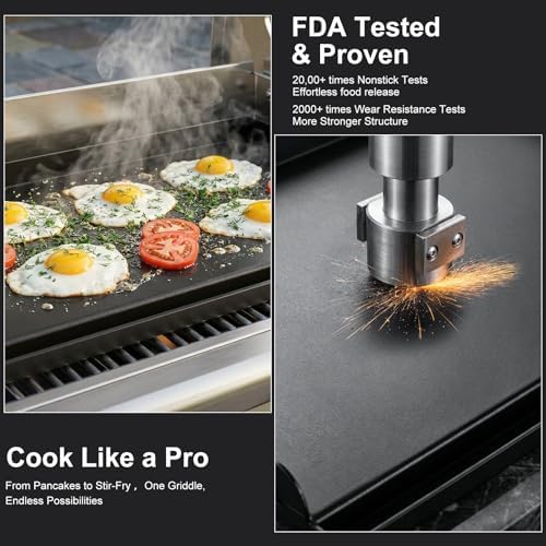 25 x 16 Inch Cast Iron Griddle for Gas Grill with Tool Kit - Image 5