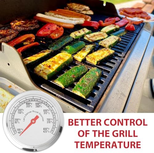 Grill Temperature Gauge for Cooking BBQ Meat, Universal Barbecue Thermometer Replacement for Oven Smoker Accessories - Stainless Steel 100-800℉ Temp Gauge - Image 4