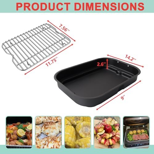 FG551 Parts Griddle Plate & Roast Rack Replacement for Ninja Foodi XL Grill - Image 2