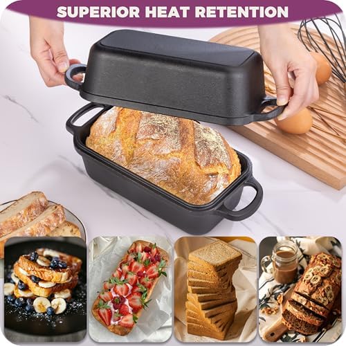 Cast Iron Loaf Pan with Lid 9x5 Inch,Sourdough Pan - Image 5