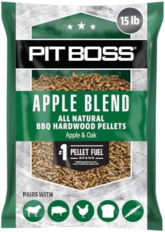 Pit Boss Apple Blend 100% All Natural Hardwood BBQ Pellets, 15 lb Bag by PitBoss%C2%AEGrills