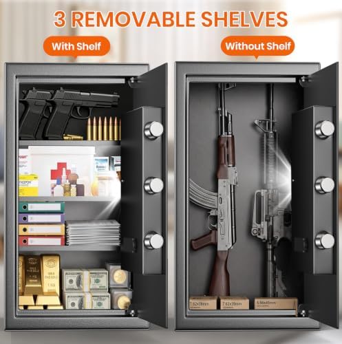 5.2 Cu Ft Large Safe Box for Home with Digital Keypad and Key Lock - Image 4