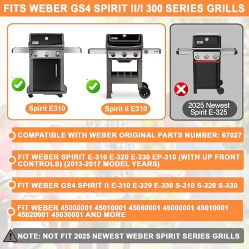 67027 Foldable Sided Warming Rack for Weber GS4 Spirit II/I 300 SER Parts - Image 2