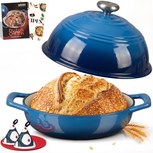 Overmont Enameled Cast Iron Dutch Oven, 6QT Bread Oven with Dome Lid Recipe by Overmont