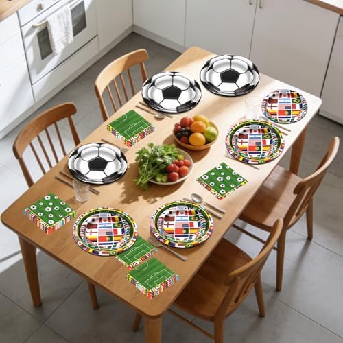 180pcs Soccer Plates and Napkins Party Supplies,Serves 60 - Image 7