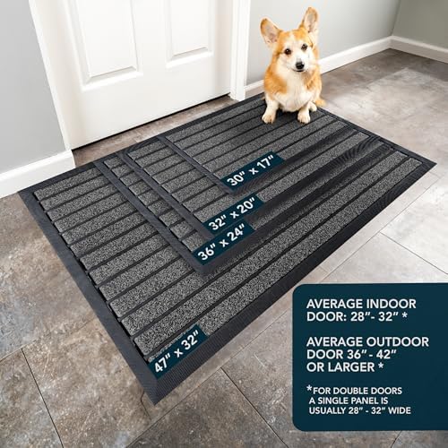 ubdyo Extra Durable Door Mat Outside Entrance (32" x 20", Bright Grey) - Image 3
